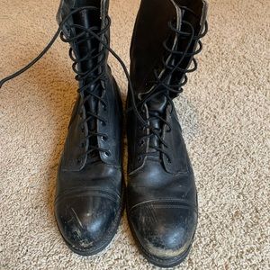 steel toed leather boots